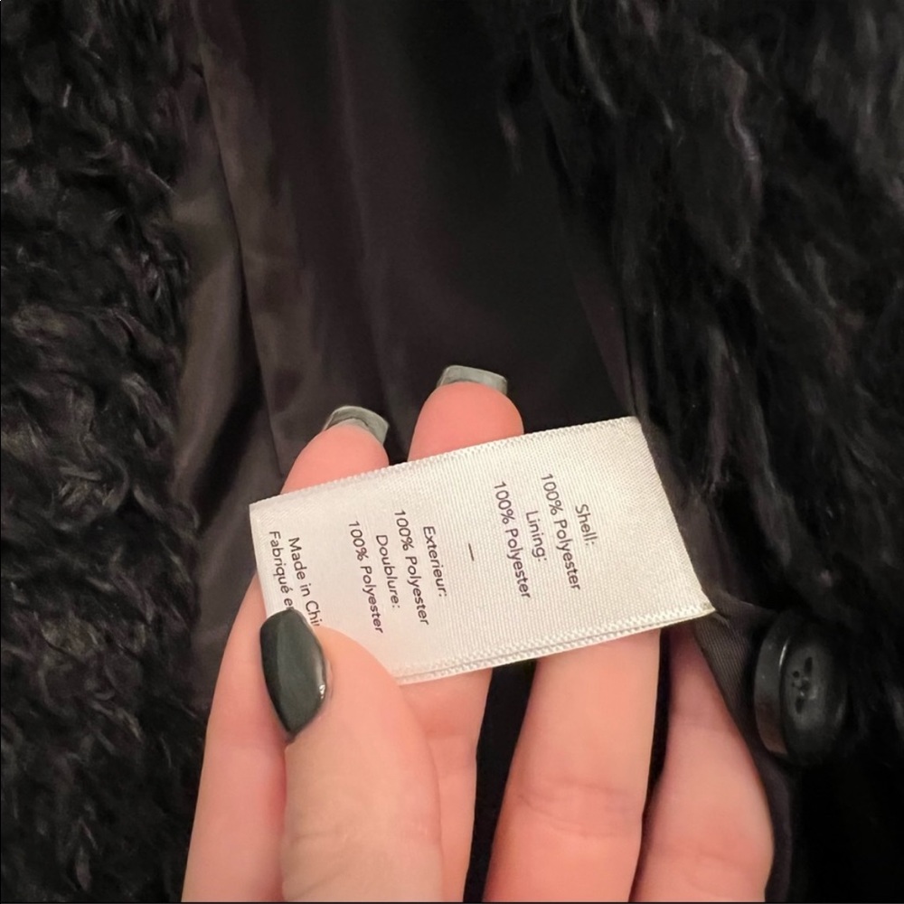 53. Elizabeth & James Iris Boyfriend Faux Fur Coat Black - Picture 4 of 7